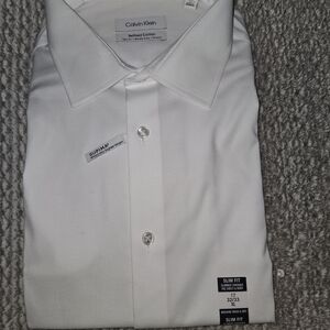 Calvin Klein White Men's Slim Fit Shirt